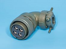 Разъём Amphenol серии MS  4 контакта, гнездо на кабель, прямой угол MS3108E-22-22S