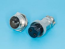 Разъем M16 2 контакта розетка на кабель, вилка на блок, тип GX16, комплект AC-M16-2