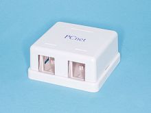 Коробка для внешней розетки под 2 Keystone, PCnet BK-24