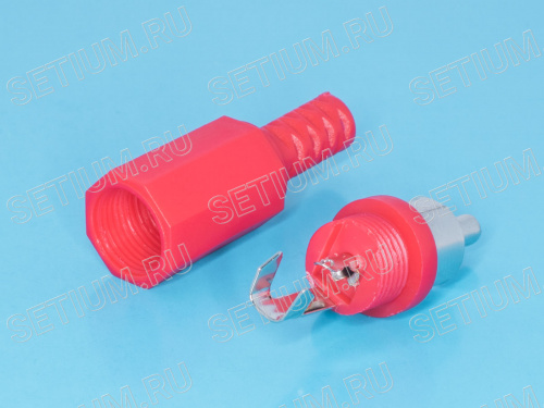 Разъем RCA-тюльпан, вилка на кабель, красный RPC-1-R фото 3
