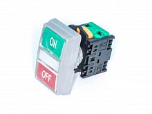 Кнопка управления двойная, с подсветкой,без фиксации, 58х36 мм, НЗ/НР, зеленая/красная TN2IT2WN-1AB