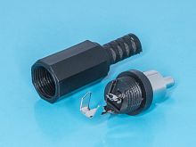 Разъем RCA-тюльпан, вилка на кабель, черный RPC-1-B