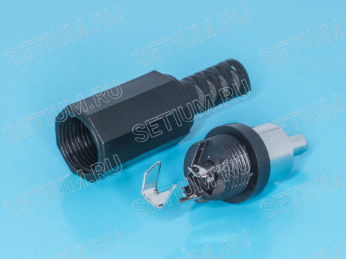 Разъем RCA-тюльпан, вилка на кабель, черный RPC-1-B