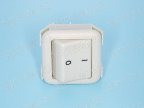 Выключатель 220В 4 контакта 30х30мм, серый, крепление защелка SWR-76 фото 2