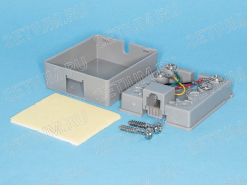 Розетка телефонная, 1 порт RJ-11, серая TJC6P4C-G фото 4