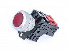 Кнопка управления плоская, с подсветкой, без фиксации, d 30 мм, НЗ, красная TN2IF2RN-1B
