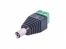 Разъем питания штыревой 2,1х5,5мм, гнездо на кабель с клеммной колодкой DJK-101AK