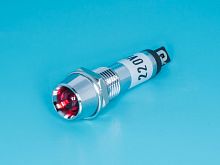 Лампа неоновая с резистором 220В в корпусе, красный NI-1