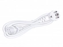 Кабель (шнур) питания 220В CEE7/7 - C13, прямой, белый, 10А, 1,8м SCZ-1 W
