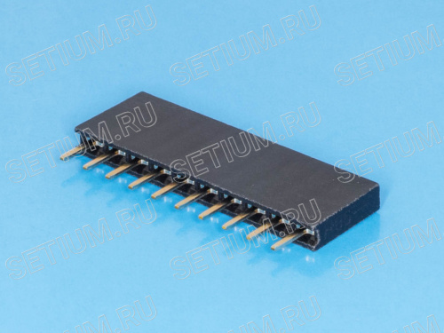 Разъем 1х10 гнездо на плату, шаг 2.54мм PBS-10 фото 4