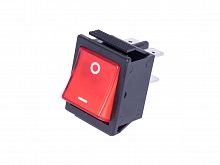 Выключатель 220В 4 контакта 29х22мм с подсветкой, красный, крепление защелка SWR-78/R