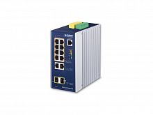 Промышленный управляемый L2+ коммутатор Planet 8 портов 10/100/1000 Мб/с 802.3at PoE 240 Вт, 2 порта 10/100/1000 Мб/с, 2 слота 100/1000 SFP IGS-5225-8P2T2S