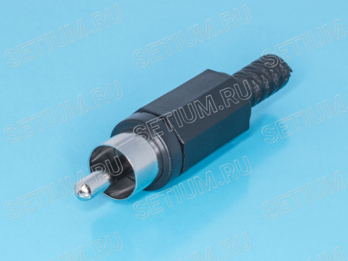 Разъем RCA-тюльпан, вилка на кабель, черный RPC-1-B фото 2