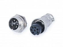 Разъем M16 6 контактов розетка на кабель, вилка на блок, тип GX16, комплект AC-M16-6