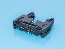 Разъем IDC 2х5 вилка на плату, шаг 2.54мм, с защелками SCM-10