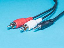 Кабель (шнур) аудио - 3,5мм вилка - 2 RCA вилка(тюльпан), 1,0 м AUD3.5-2RPC-1