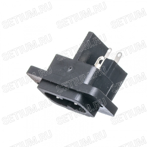 Разъем питания 220В C8, вилка на блок, 2A фото 2 Разъем питания 220В C8, вилка на блок, 2A AC-10 фото 2