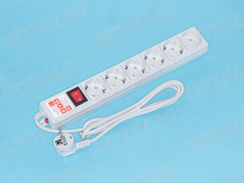 Сетевой фильтр Power Cube, 6 розеток, серый, 1,9м SPG(5+1)-B-6 фото 2