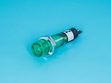 Лампа неоновая с резистором 220В в корпусе круглая мини, зеленая NIM-1G