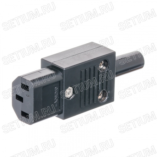 Разъем питания 220В C13, гнездо на кабель, 6А Разъем питания 220В C13, гнездо на кабель, 6А AC-102