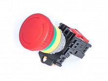 Кнопка управления с поворотной головкой, с фиксацией, d 38 мм, НЗ, красная TN2BKR-1B