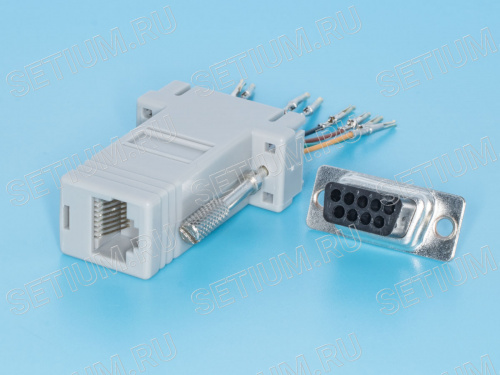 Переходник D-SUB 9 гнездо - RJ45 гнездо фото 4 Переходник D-SUB 9 гнездо - RJ45 гнездо GC-9FT8 фото 4