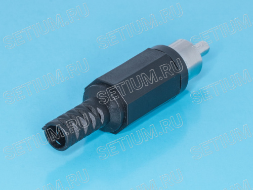 Разъем RCA-тюльпан, вилка на кабель, черный RPC-1-B фото 5