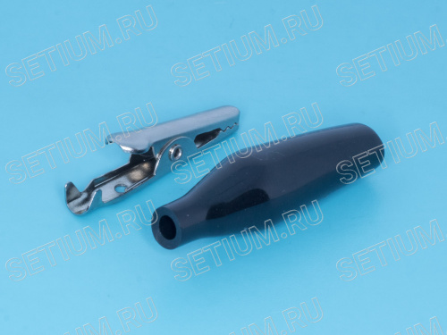 Зажим изолированный 37мм тип 'aligator', черный ITA-37B фото 3