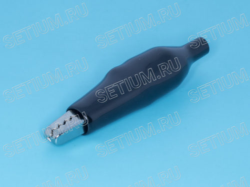 Зажим изолированный 62мм тип 'aligator', черный ITA-62B фото 2