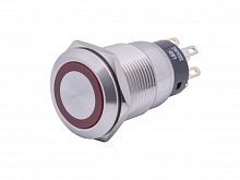 Кнопка управления герметичная, с подсветкой, без фиксации, d 22 мм, 2НР+2НЗ, красная TT19ML2R2