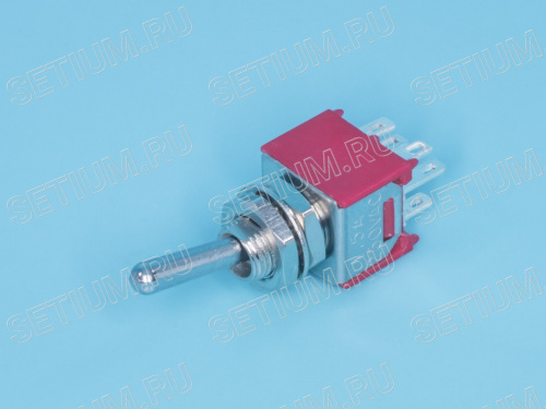 Тумблер мини 6 конт. DPDT (on-on) (B070E) PST-42A