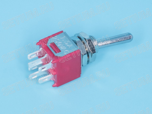 Тумблер мини 6 конт. DPDT (on-on) (B070E) PST-42A фото 5