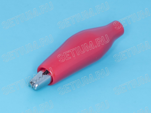 Зажим изолированный 37мм тип 'aligator', красный ITA-37R фото 2