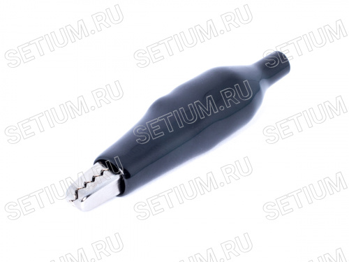 Зажим изолированный 62мм тип 'aligator', черный ITA-62B