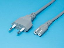 Кабель (шнур) питания 220В CEE7/16 - C7, для аудиотехники, серый, 2.5А, 1,8м SCZ-20G