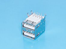 Разъем USB, тип А, гнездо на плату, двойной, тип 1 USBA-2J