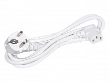 Кабель (шнур) питания 220В CEE7/7 - C13, угловой, белый, 10А, 1,8м SCZ-1R W