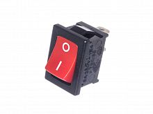 Выключатель 220В 2 контакта 19х13мм, красный, вкл-выкл SWR-41R