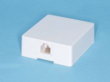 Розетка телефонная, 1 порт RJ-12, серая TJC6P6C