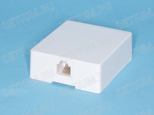 Розетка телефонная, 1 порт RJ-12, серая TJC6P6C