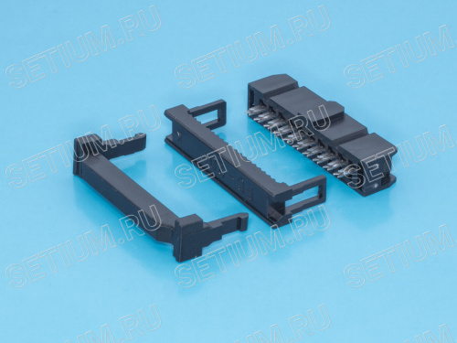 Разъем IDC 2х10 гнездо на плоский кабель, шаг 2.54мм Разъем IDC 2х10 гнездо на плоский кабель, шаг 2.54мм IDC-20