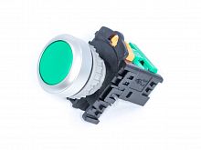 Кнопка управления плоская, без фиксации, d 30 мм, НР, зеленая TN2BFG-1A