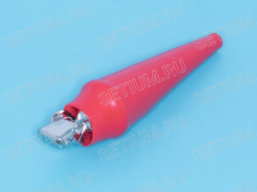 Зажим изолированный 80мм тип 'aligator', красный фото 2 Зажим изолированный 80мм тип 'aligator', красный ITA-80R фото 2