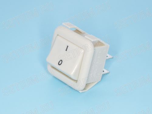 Выключатель 220В 4 контакта 30х30мм, серый, крепление защелка SWR-76