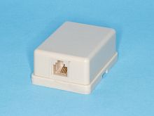 Розетка телефонная, 1 порт RJ-11, бежевая TJCM6P4C