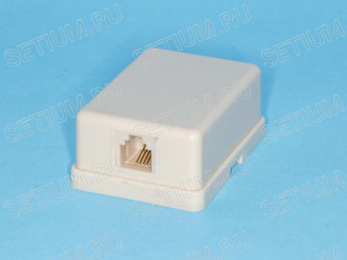 Розетка телефонная, 1 порт RJ-11, бежевая TJCM6P4C