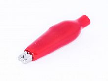 Зажим изолированный 43мм тип 'aligator', красный ITA-43R