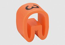 Маркер цифра 3 d=3,0-4,2мм, оранжевый, упак.20 шт. EС-1-3