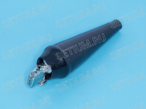 Зажим изолированный 80мм тип 'aligator', черный фото 2 Зажим изолированный 80мм тип 'aligator', черный ITA-80B фото 2