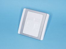 Рамка 86х86 мм, на стену, под 2 Keystone, со шторкой SW-4223AP-86-2P